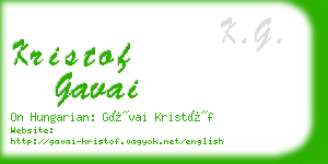 kristof gavai business card